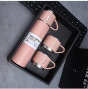 Resim Willowhaven Pembe 500 Ml Paslanmaz Çelik Termos Seyahat Bardağı 3 Kapaklı Seti 