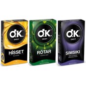 Resim Okey Prezervatif 3'lü Paket Hisset - Rötar - Sımsıkı 