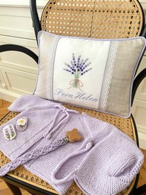 Resim Lavender Lavanta Organik Yenidoğan Seti - 4 Parça Set / Fırfırlı Battaniye & Lola Şapka 