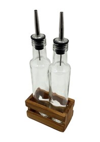 Resim Ahşap Doğal 2li Yağdanlık Ve Sosluk Ahşap Cam Set Takımı Set Kiraz 1 Set Ahşap 