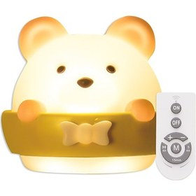 Resim Jeehugo Led Ayak Işığı, Sevimli Ayı Desenli, Soğuk-ıslak Işık Seçeneği, 10 Seviye Parlaklık, Uzaktan Kumanda, Usb Şarjlı, Dahili Li-poly Pil 1600mah Sari 