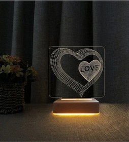 Resim 3d Led Gece Lambası Love Kalp Tasarımı Doğum Günü Hediyesi Sevgililer Günü Hediyeleri 