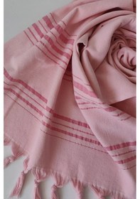 Resim Tek Yüzlü Pamuk Havlu Peştemal - Pembe Pembe 