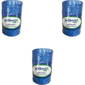 Resim Favori İp 5000 Denye -0.8 Mm- Ambalaj Ve Paket İpi Naylon Burgulu Örgü Çamaşır İpi - Mavi - 3 Adet 