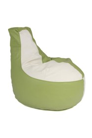 Resim Bambi Deri Büyük Yeşil Beyaz Armut Koltuk 85*75*30 cm 