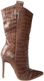 Resim fox SHOES N372677511 Kroko Baskı İnce Topuklu Kadın Bot 