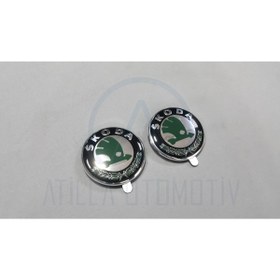 Resim Fabrikasyon 2 X Skoda Fabia Mk1 6y Ön Panjur + Bagaj Kapak Arması 8cm 