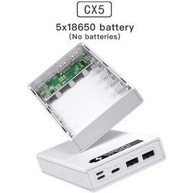 Resim Novahub Beyaz Cx5 Taşınabilir Güç Kaynağı Kılıfı Ayrılabilir Dıy 5x18650 Şarj Cihazı Kılıfı Hız Şarj Güç Bankası Kutusu Powerbank 57781530 BEYAZ 