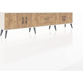 Resim Arges Tv Ünitesi 2 Raflı Tek Çekmeceli 4 Kapaklı 220x30x51 Aytaşı-çam Atlas Çam/atlas Çam - Aytası 