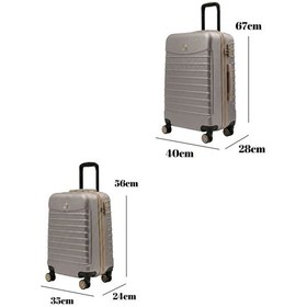 Resim 2'li Valiz Seti Orta Boy - Kabin Boy Taş-bej 1168 Taş 