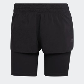 Resim Nike Adidas Run Icons Two-In-One Kadın Çok Renkli Koşu Şortu H57754 
