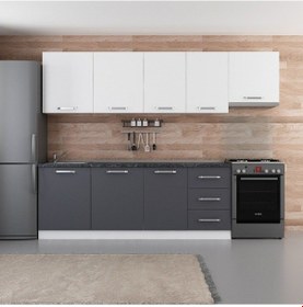 Resim Minar 280 Cm Mutfak Dolabı Beyaz Antrasit 280-a4 