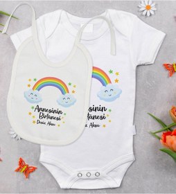 Resim Bitmeyenkartus Bk Kids Kişiye Özel Annesinin Bir Tanesi Tasarımlı Bebek Body Zıb Çok Renkli 