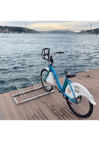 Resim Bisiklet Park Yeri Üçlü Galvaniz Eko, Park Demiri 40x105 Cm-549 Çok Renkli 