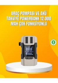 Resim 12.000 Mah Akü Takviye Powerbank Dahili Hava Dijital Ekranlı 