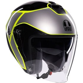 Resim Agv Irides Davao Motosiklet Kaskı Siyah - Sarı 