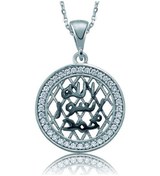 Resim 925 Ayar Gümüş Taşlı Mühr Ü Şerif Kadın Gümüş Kolye 