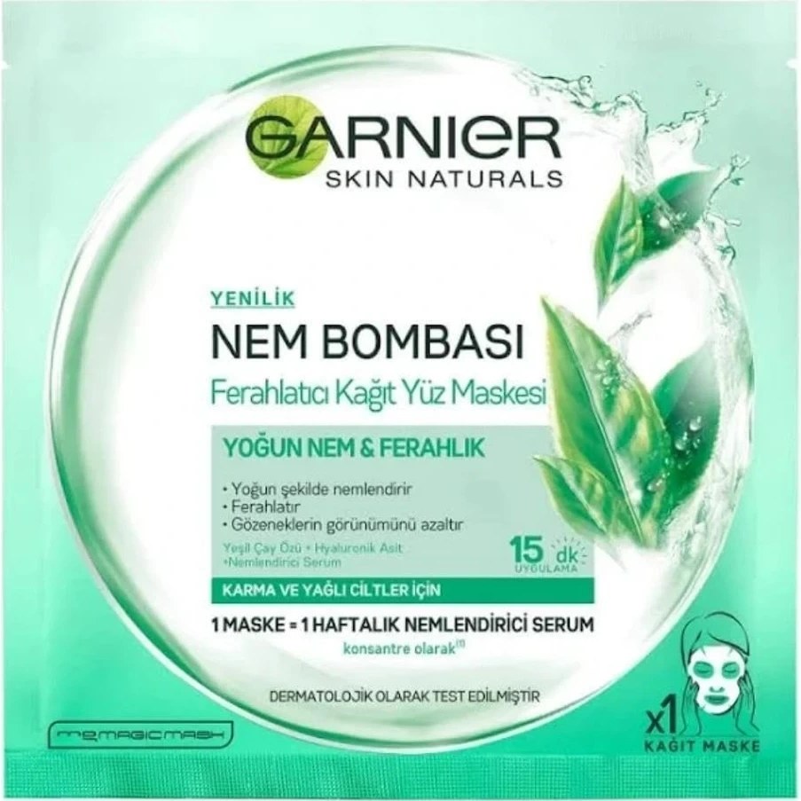 Garnier Nem Bombası Ferahlatıcı Kağıt Yüz Maskesi 28 gr Fiyatı ve Özelliklerı - Badem