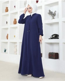 Resim Nevayla Moda Salaş Kesim Aerobin Kumaş Ferace / Lacivert - F137 Lacivert 