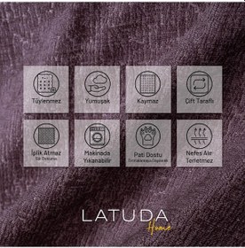 Resim Jakarlı Şönil Koltuk Örtüsü Kanepe Örtüsü Koltuk Şalı 110x175 2 Ad. Kaymaz Gül Kurusu Gül Kurusu 