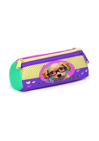Resim Coral High Kids Sarı Pembe Sevimli Köpek Desenli Üç Bölmeli Kalem Çantası 22052 
