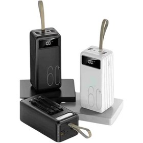 Resim Hızlı Şarj 4 Çıkışlı Powerbank 60.000 Mah Taşınabilir Dijital Göstergeli Çok Renkli 