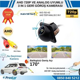 Resim Ahd 720p Ve Analog Pal Çevrilebilir 170 Derece Balıkgözü Geniş Açılı Geri Görüş Kamerası 