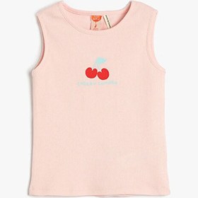 Resim Koton Pembe Kız Bebek Bisiklet Yaka Kolsuz Baskılı Atlet 3SMG30022AK 