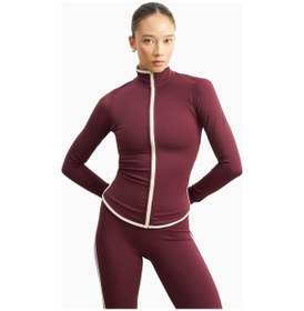 Resim United Colors Of Benetton Because Of Alice Base Contrast Trim Zip Up Jacket Şekillendirici Kontrast Detaylı Kadın Ceket Bordo 