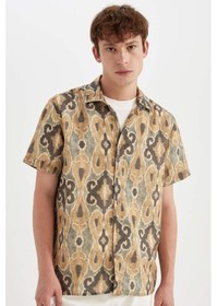 Resim DeFacto Regular Fit Desenli Kısa Kollu Gömlek D4639AX24AUKH396 