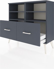 Resim Arges Şifonyer 4 Raflı 2 Çekmeceli 88x30x80 Antrasit-antrasit Antrasit 