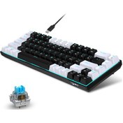 Resim Geeksen Hxsj V800 Mekanik Klavye - Sıcak Takma Anahtarlar, Ergonomik Tasarım, Buz Mavisi Aydınlatma, Çoklu Aydınlatma Modları 