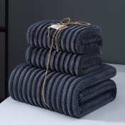 Resim 3 adet Banyo Havlusu Seti Süper Yumuşak Kalınlaştırılmış Büyük Havlular İyi Emici Olmayan Havlular Ev Banyo Kullanımı İçin Uygun 70X140cm/27.5X55.1in, Yıkama Bezi 