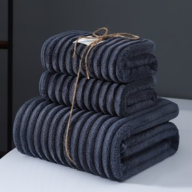 Resim 3 adet Banyo Havlusu Seti Süper Yumuşak Kalınlaştırılmış Büyük Havlular İyi Emici Olmayan Havlular Ev Banyo Kullanımı İçin Uygun 70X140cm/27.5X55.1in, Yıkama Bezi 