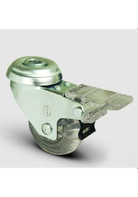 Resim EP04DBP75F Oynak Delik Bağlantılı Şeffaf Frenli Tekerlek 
