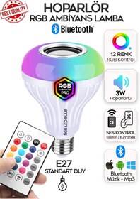 Resim Laraheiser Premium Bluetooth Hoparlörlü Uzaktan Kumandalı Rgb Akıllı Led Ampul-16 Renk Lamba 