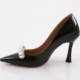 Resim Dgn 9054 Kadin Sivri Burun Kristal Taş Tokali Topuklu Ayakkabi 9054-2125-R203 