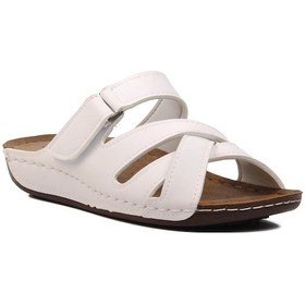 Resim Aryan 08-054 Anatomic Kadın Dolgu Topuk Terlik Beyaz 