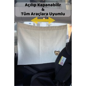 Resim Ayarlanabilir Vakumlu Araç Güneşlik Perdesi Tüm Araçlara Uyumlu - Bebek Emzirme Perdesi Güneşlik 