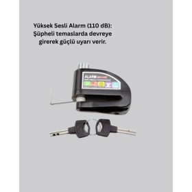 Resim Hace Bazaar Taşınabilir Alarm Disk Kilidi Motosiklet Scooter Bisiklet Güvenlik 