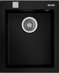 Resim Teka Forsquare 34.40 Tg Tek Hazneli Tezgahüstü/Tezgahasıfır (Flush) Tegranite Eviye - Siyah - 115230010 