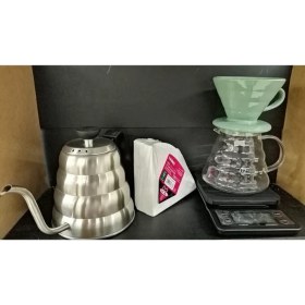Resim PremiumPort V60-02 Dripper 5 Parça Barista Seti Profesyonel Kahve Demleme Takımı 