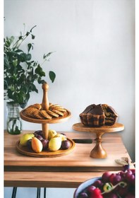 Resim Justwood 2 Li 2 Katlı Kek Stantı Ve 25/14 Cm Mummy Pasta Sunumluk 