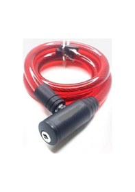 Resim 12X80 Anahtarlı Halat Kilit Kırmızı Renk Kırmızı 