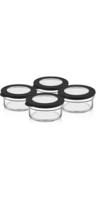 Resim AyrStore 4 Adet 415 ml Silikon Kapak Cam Kahvaltı Seti Saklama Kabı MIT1086 
