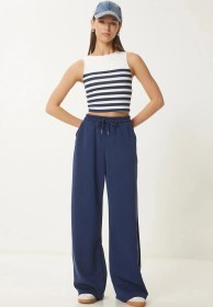 Resim Geniş Paça Eşofman Altı Lacivert 