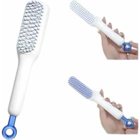 Resim Kendini Temizleyen Tarak Fırça Geri Çekilebilir Evcil Hayvana Uygun Sıkı Dişli 