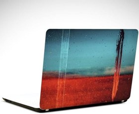 Resim Kırmızı ve Mavi Soyut Laptop Sticker 17 inch (39X27CM) 