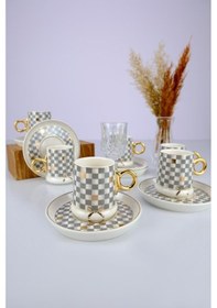 Resim Acar Almond 6 Kişilik Kahve Fincan Takımı Gri Mxg-22-0125/12 