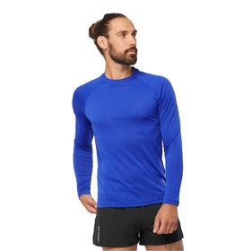 Resim Salomon Cross Run Ls Erkek Mavi Koşu Tişört 